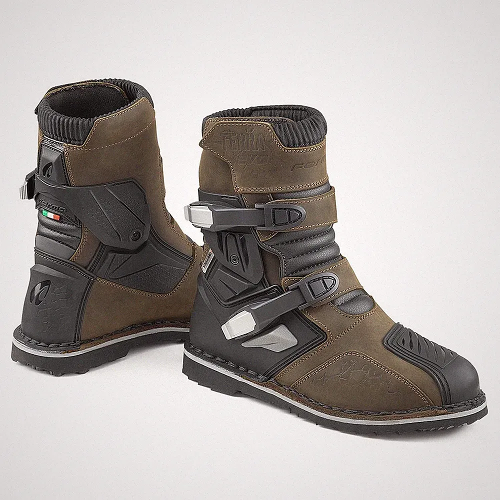 motorcycle boots | Forma TERRA EVO LOW Dry UNBOXED adventure adv brown or black