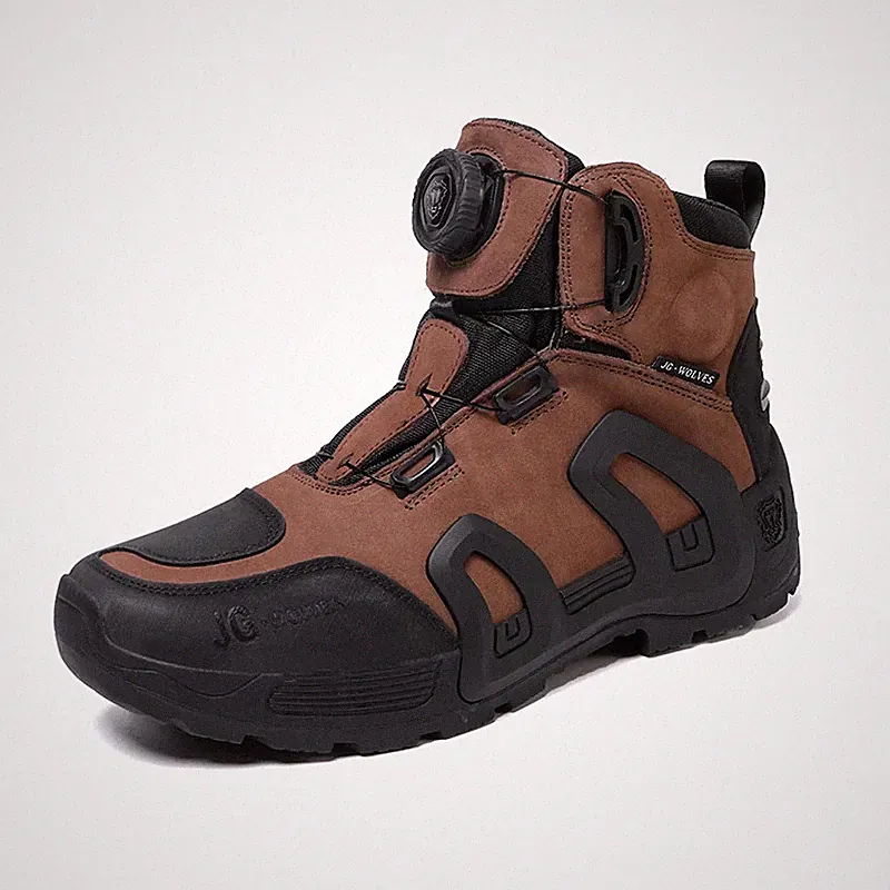 Motorcycle Riding Boots Cowhide Leather Anti-Slip Touring Motor Cycling for Men